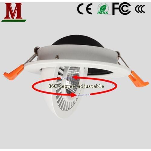 LED dimming cob down lamp 3W 5W 7W 9W 1W 2W 15W 360 degree adjustable angle spotlight ceiling lamp