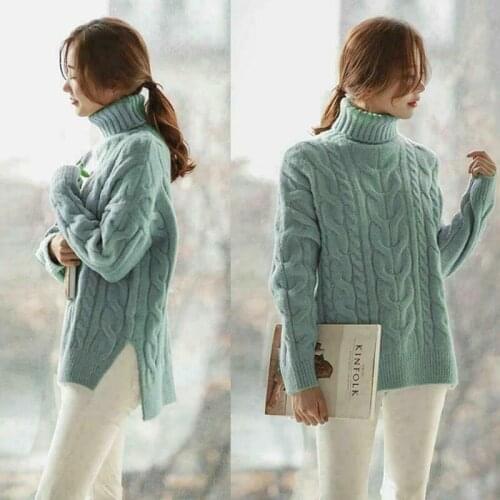 New Womens Warm Sweater Cashmere Autumn Turtleneck Twist Casual Pullover Coats