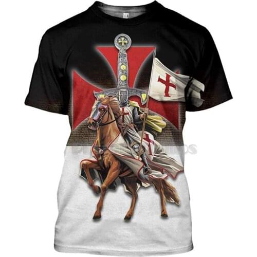 All Over Printed Knights Templar 3D T shirts Tshirt Tees Winter Autumn Funny Harajuku Short Sleeve Streetwear-7