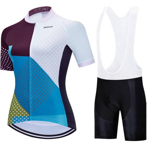 Womens Cycling Jersey Set 2021 Summer Breathable Cycling Clothing Anti-UV Mountain Bike Bicycle Clothes Ropa Maillot Ciclismo