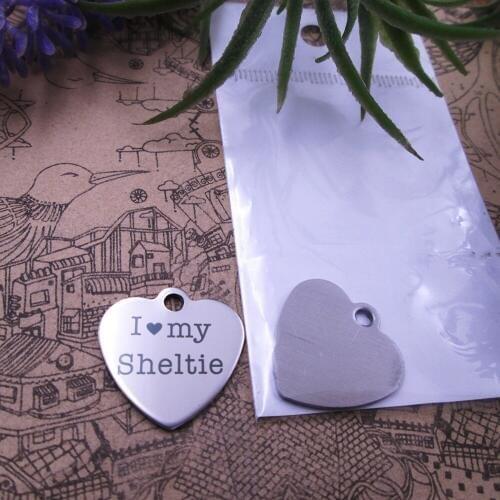 20pcs--"I love my Sheltie"stainless steel charms 5 styles for choosing DIY Charms for necklace bracelets