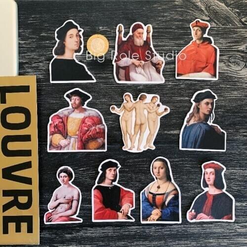 10PCS Raffaello Santi suitcase sticker refrigerator guitar notebook ipda waterproof sticker children sticker