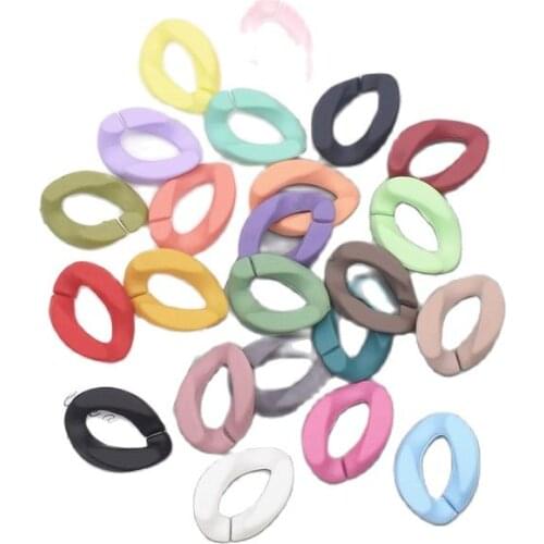 50pcs/lot 21X30mm Rubber Colors Acrylic Buckle Beads DIY Glasses Chains Mask Chains Earrings Necklace Mobile Chains Accessories