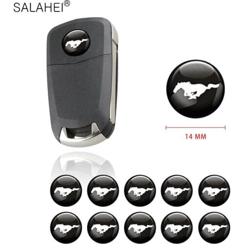 10Pcs/set 14mm Auto Accessories Car Remote Key Emblem Logo Creative Sticker For Ford GT Mustang 2015 2017 2018 Car Styling