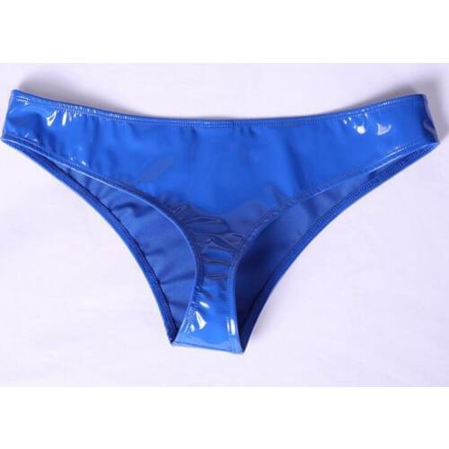 Plus Size Latex PVC Shiny Low-Rise G-string Panties Sexy G string Micro Thong T-Back Erotic Lingerie Stage Wear For Women F18