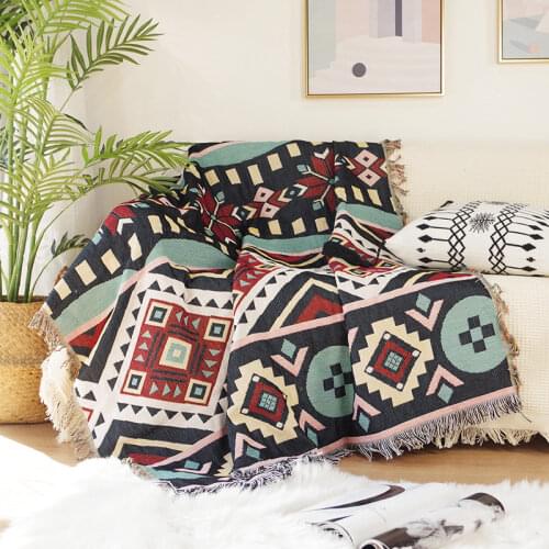 Bohemian throw blankets for beds cover abstract sofa towel outdoor picnic mat decoration home room geometry Tapestry plaid rug