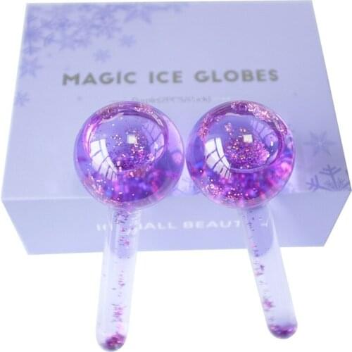 Large Beauty Ice Hockey Energy Beauty Crystal Ball Facial Cooling Ice Globes Water Wave Face and Eye Massage Skin Care 2pcs/Box