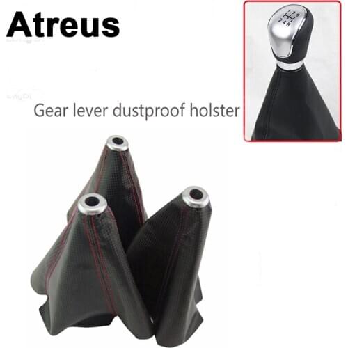 Atreus For Mitsubishi ASX Suzuki Subaru Jeep Renegade Fiat Hyundai Car Carbon Fiber Genuine Leather Gear Lever dust-proof Cover
