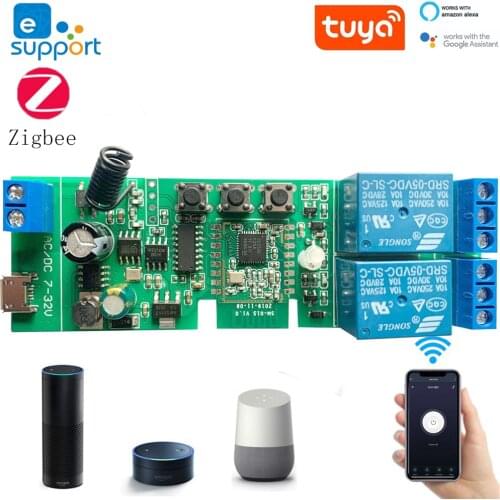 DC5-32v Zigbee RF Remote Control Light Switch 10A Relay Output Radio Receiver Module+Transmitter garage door opener