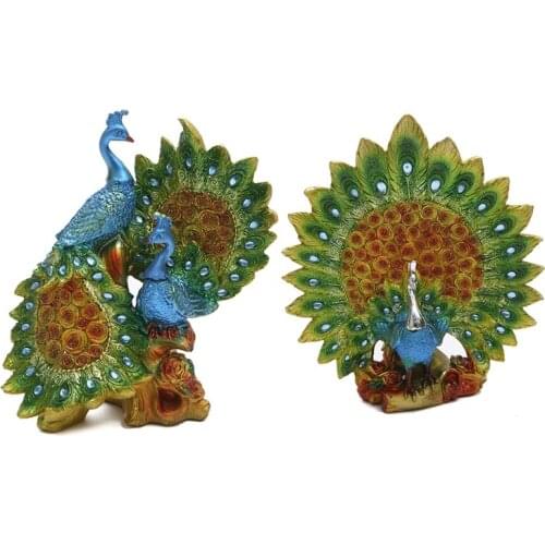 Home Ornaments Creative Resin Peacock Spreads Tail Home Office Decoration Crafts Home Sculpture Garden Decoration