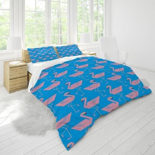 Home Textile Luxury Flamingo Comforter Set Duvet Cover Full Size Adornment Bedding Sheet Quality Modern Designer Custom Soft