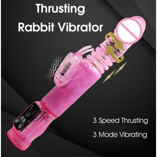 Erotic Sextoys Thrusting Rabbit Vibrator Waterproof Clitoris G Spot Stimulator Dildo Vibrator Goods for Adult Sex Toys for Woman