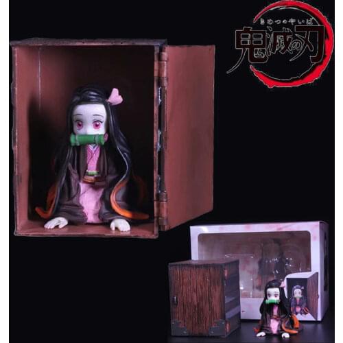 Demon Slayer Kimetsu No Yaiba Figure Kamado Nezuko Cosplay Action PVC Decoration Collection Box Model Cute Toys Gifts