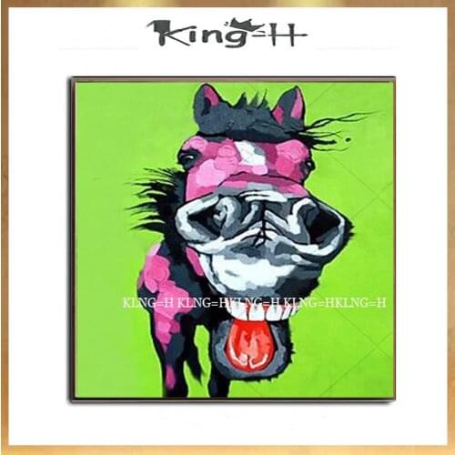 Canvas Painting Horse Pictures Oil Painting Abstract Lovely pony Wall Art For Office Decoration Home Wall Decor Handmade