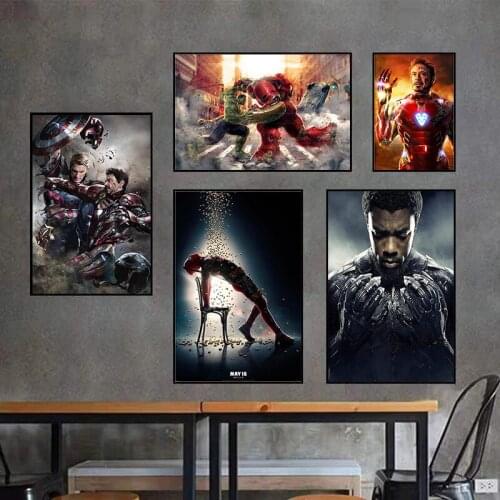 Anime Superhero Canvas Painting Wall Art Marvel Movie Poster and Prints Wall Decor Pictures for Living Kids Room Home Decoration