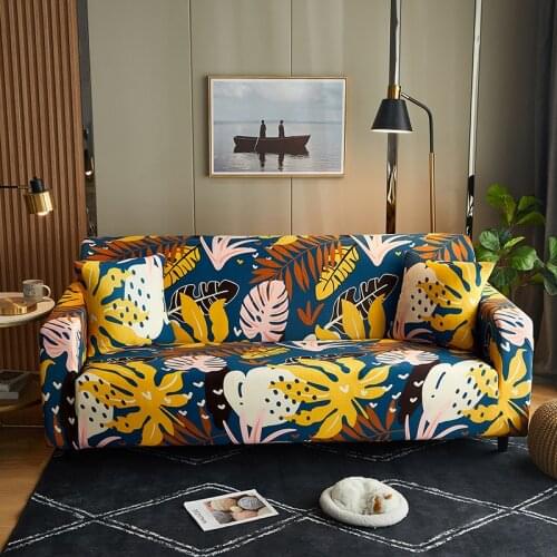 Floral Stretch Elastic Sectional Seat Sofa Cover Set Chaise Super Soft Clothing Armchair L Shape Case for Living Room