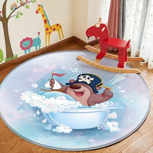 Tapete Sala Cartoon Pirate Pattern Rug Children Carpet Non-Slip Children Flannel Carpet Baby Play Mat In The Children Room 2021
