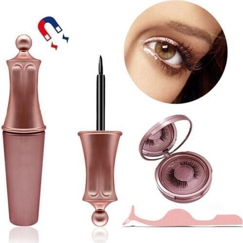 Magnetic Eyelashes 3D Mink Eyelashes Magnetic Eyeliner Waterproof Liquid Short False Lash Lasting Handmade Eyelash Makeup Tool