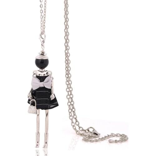 Fashion big doll necklaces long chain young girl best friend pendants & necklaces women jewelry choker