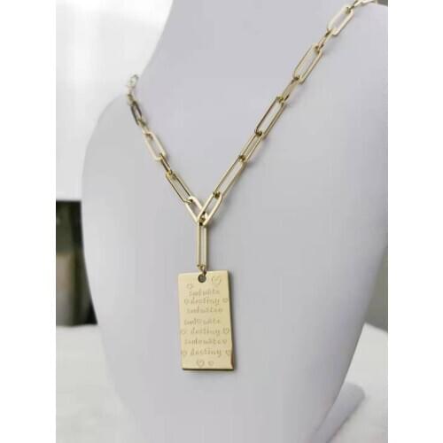 Fashion jewelry steel necklace Gold Color For Women