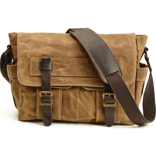 England Style Men Messenger Bag Retro Canvas School Satchel Teenager Briefcase Laptop Bags Waterproof Shoulder Crossbody Bag