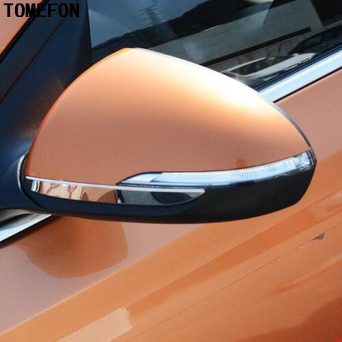 TOMEFON For Hyundai Solaris 2 Stainless Steel Side Rear View Mirror Lid Cover Overlay Exterior Mouldings Trim 2017