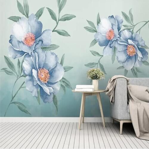 Custom wallpaper modern minimalist small fresh American pastoral flowers Nordic decoration - high-grade waterproof material