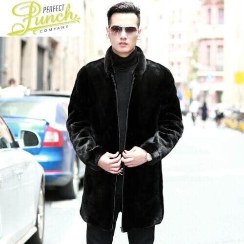 Coat Natural Mink Fur Winter Jacket Men Clothes Real Shearling Stand Collar Warm Outwear Veste Homme M178 YY770