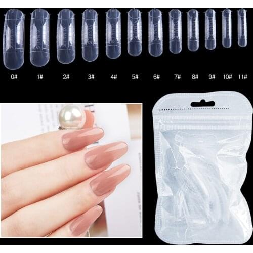 36Pcs/Bag Poly Nail Gel Full Cover Nail Forms Acrylic False Fake Nails Quick Building Mold Tips Dual Forms Nail Finger Extension