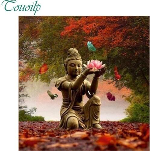 Full 5D Diy Daimond Painting Cross-stitch "Buddha Holding Lotus" Diamond Painting Rhinestones Mosaic Embroidery Religious Icons