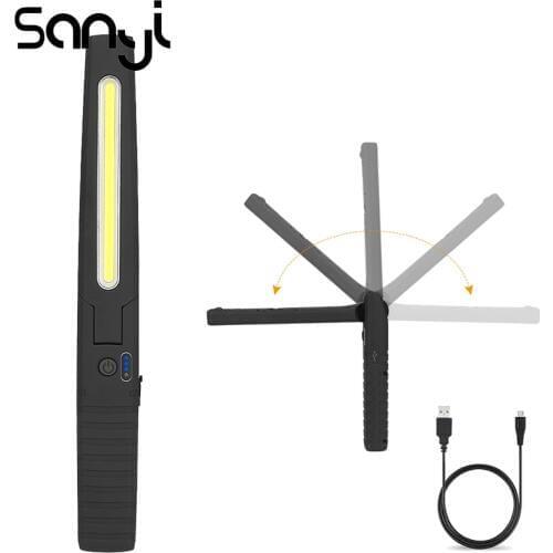 SANYI USB Rechargeable Built-in Battery Portable Torch Hanging Hook Flashlight 3800 Lumen Working Lamp