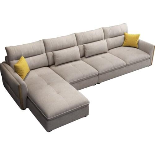 Modern Simple Living Room Fabric Combination Sofa Latex Corner Nordic Sofa Wholesale Furniture