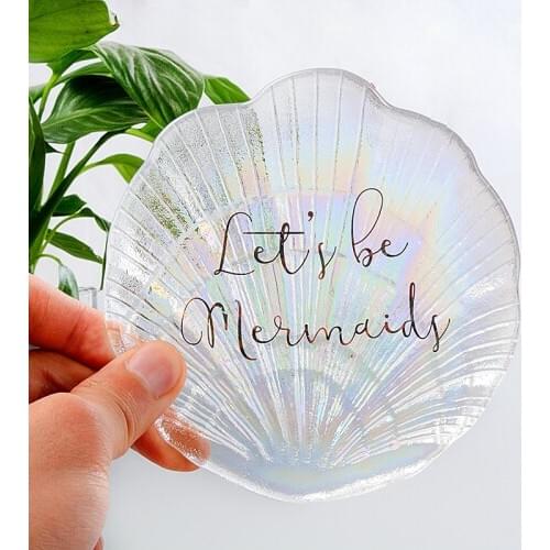 Symphony Shell Plate Storage Glass Plate Jewelry Plate Manicure Photo Plate Jewelry Storage Tray Ring