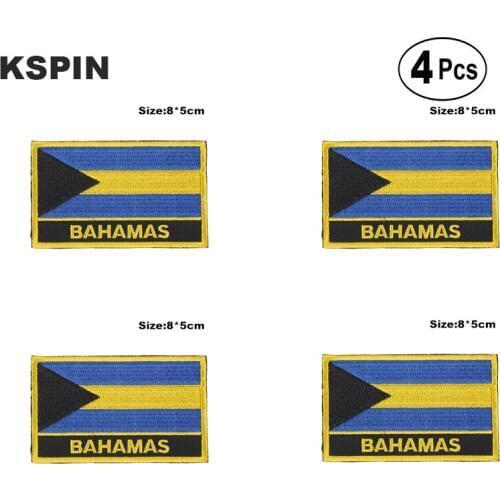 Bahamas Rectangular Shape Flag Iron on Saw on Patches Embroidered Flag Patches National Flag Patches for Clothing DIY