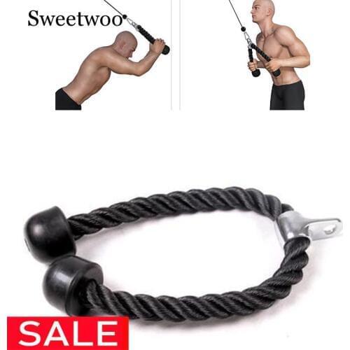 Tricep Rope Abdominal Crunches Cable Pull Down Laterals Biceps Muscle Training Fitness Body Building Gym Pull Rope
