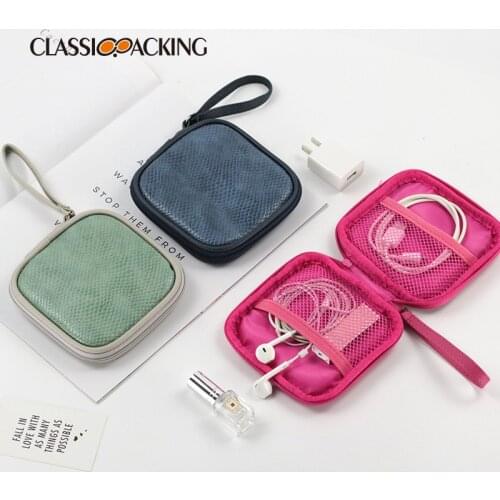Dust Proof Storage Earphone Bag Can Be Processed Into Customized Square Mini Portable Data Cable Earphone Storage Bag