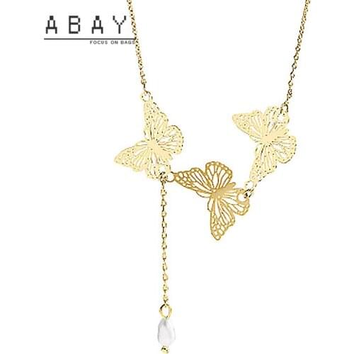 Women Titanium Steel Butterfly Pendant Clavicle Chain 2020 New Simple Temperament Cool Wind Design Feeling Female Necklace