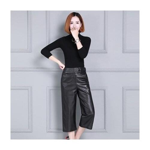 Women 2022 High Waist Slim Sheepskin Print Pants KP255