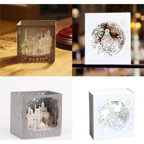 1 Pcs Valentine Invitation Sculpture Greeting Cards Handmade 3D Hollow Carved Merry Christmas Greeting Card Craft