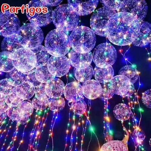 2pcs=(1pc 18/24inch Transparent Bubble Balloon+ 1pc Colorful 3M Led String Light )Wedding Birthday Christmas Party Decoration