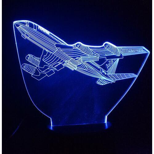 3D Illusion Airplane USB Led Night light Touch Switch 7 Color Change Indoor Light Aircraft Desk Table Lamp Home Decor