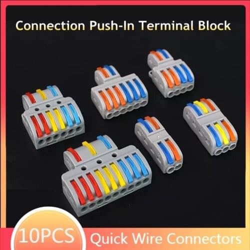5/10Pcs Universal Quick Wire Connectors Compact Wiring Cable Connectors Electrical Splitter Terminal
