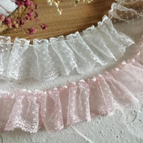 5cm Wide Quality Pleated Tulle Lace Collar Cuffs Clothes Curtains Versatile Accessories Handmade DIY Evening Dress Fabric Decor