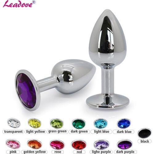 50pcs/lot Small Size Metal Crystal Anal Plug Stainless Steel Booty Beads Jewels Anal Butt Plug Sex Toys for Women Men GS0021