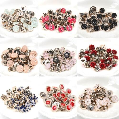 Acrylic Golden-plated Buttons Garment Accessories DIY Sewing Supplies Painting Handmade Home Decoration 10~14mm 10pcs