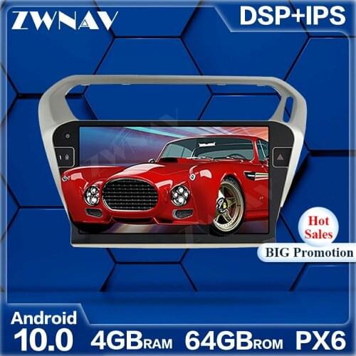 PX6 4+64 Android 10.0 Car Multimedia Player For PEUGEOT 301 2014 2015-2018 car GPS Navi Radio navi stereo Touch screen head unit