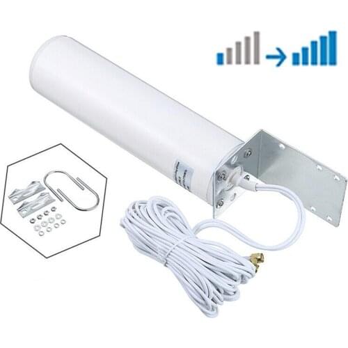White Barrel-shaped Enhanced Antenna Router External Network Card Antenna For LTE 4G Outdoor SMA TS9 CRC9 Male Connector