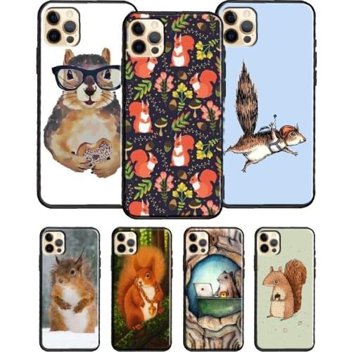 Cartoon Squirrel For iPhone 12 Pro Max Mini 7 8 Plus Phone Case For iPhone 11 Pro Max XS XR X SE 2020 Cover