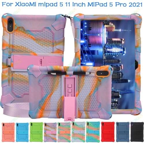 For Xiaomi Mi Pad 5 Case MiPad 5 Pro 2021 11" Cases Slim Soft Silicone Shockproof Cover with Kickstand Kids Tablet Funda Cover