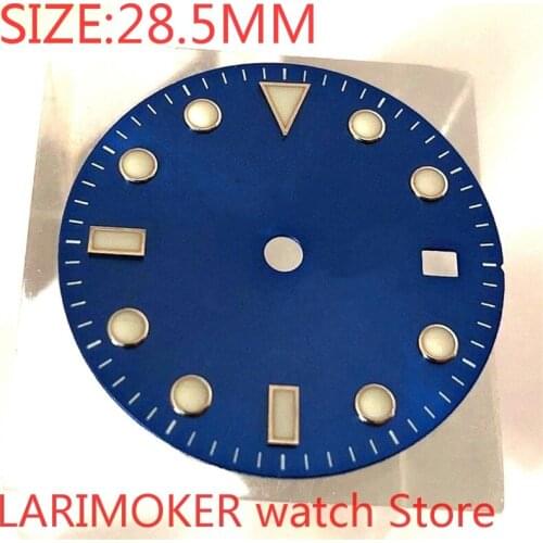 NO Bliger LOGO 28.5mm premium luminous blue dial suitable for Miyota-DG-2813-3804 NH35 NH36 ETA2836-2824 automatic movement